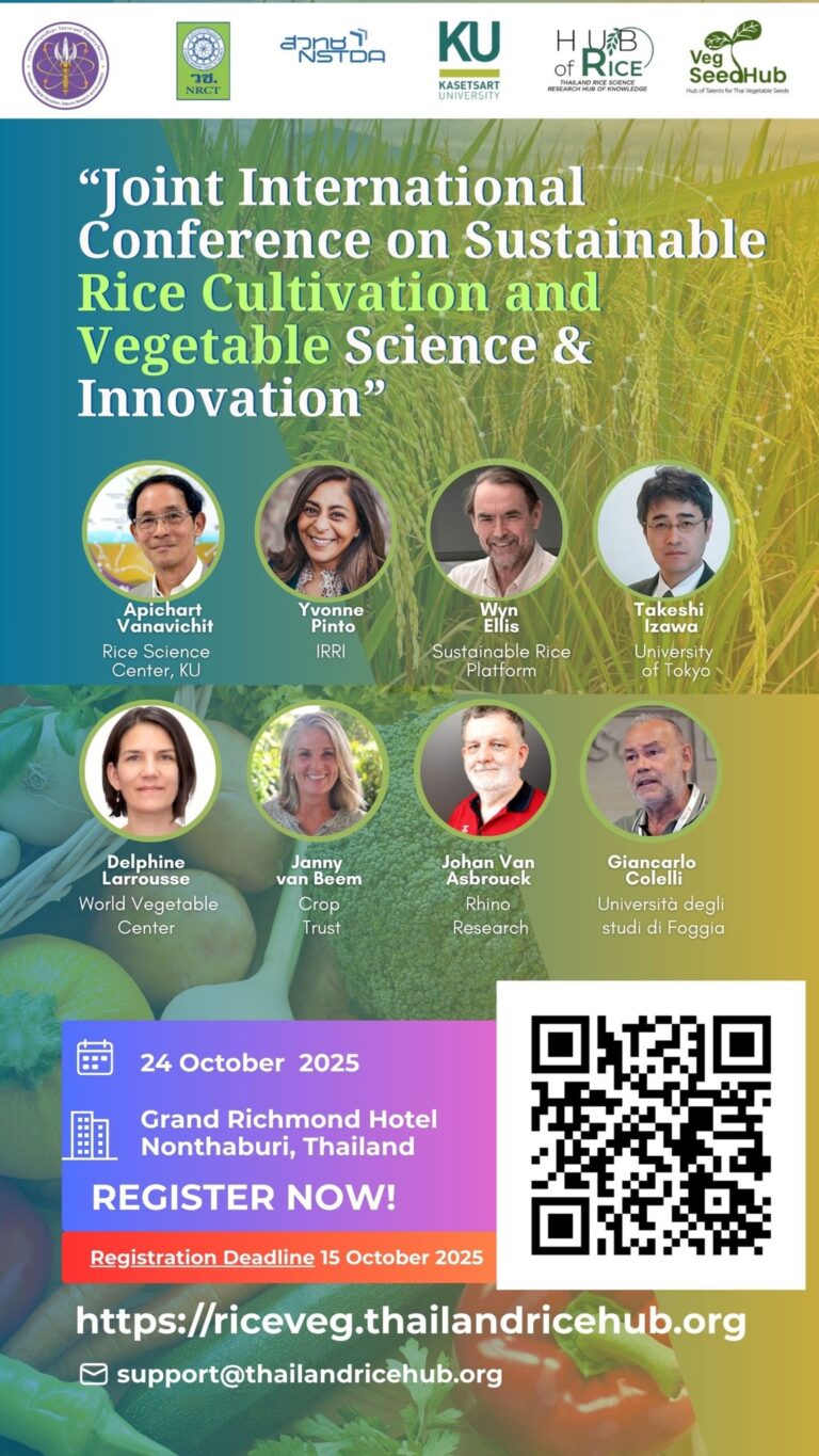 Western Rice Conference BIOTEC invites you to register for the international conference on Rice ...